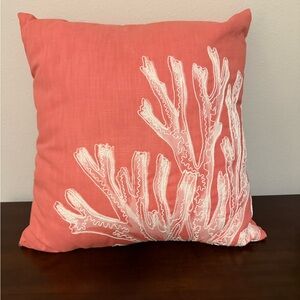 Coral Embroidered Print Coral Reef Throw Pillow